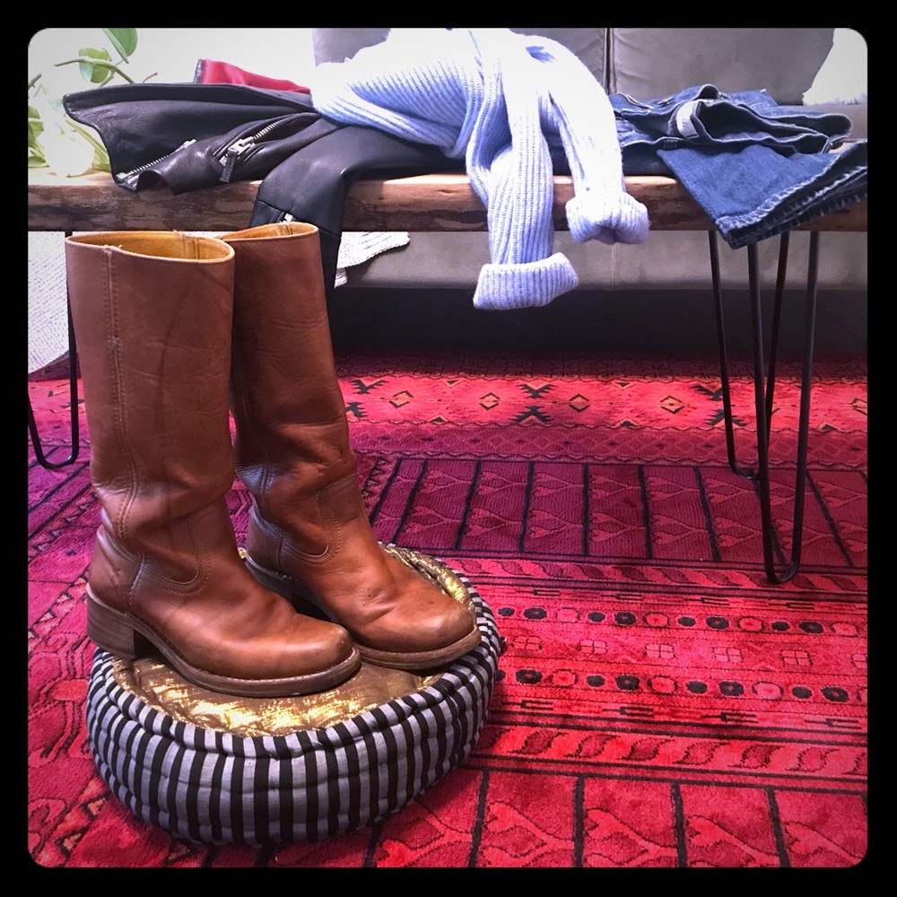 Vintage Frye Campus tall brown leather boots